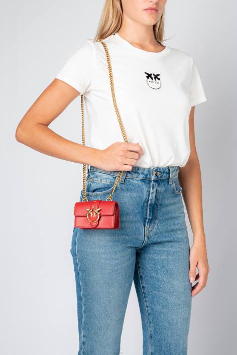 Microlove-Taschen | Pinko Rubinrot-Antikgold Micro-Love-Bag-Symbol einfachZ4ZP1214