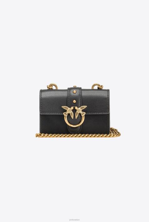 Microlove-Taschen | Pinko Schwarz-Antikgold Micro Love Bag One einfachZ4ZP1206