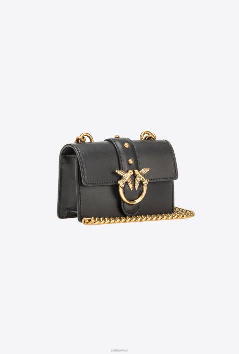 Microlove-Taschen | Pinko Schwarz-Antikgold Micro Love Bag One einfachZ4ZP1206