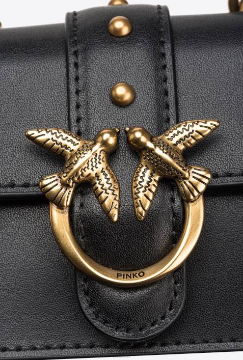 Microlove-Taschen | Pinko Schwarz-Antikgold Micro Love Bag One einfachZ4ZP1206
