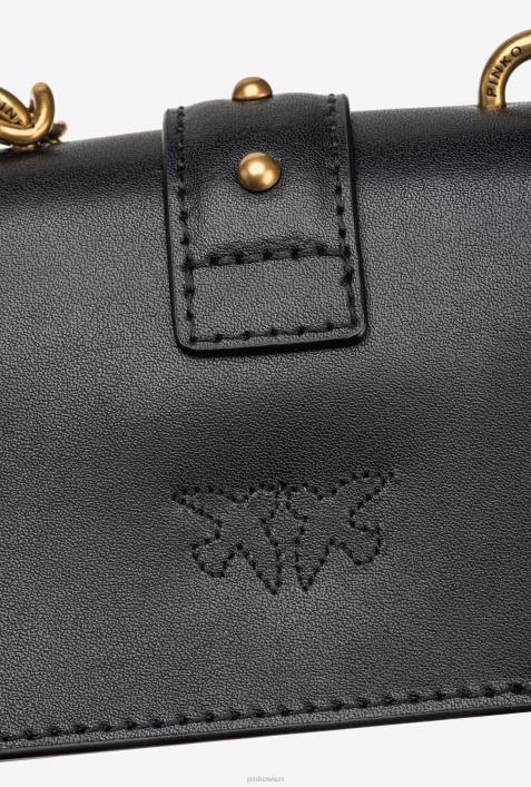 Microlove-Taschen | Pinko Schwarz-Antikgold Micro Love Bag One einfachZ4ZP1206