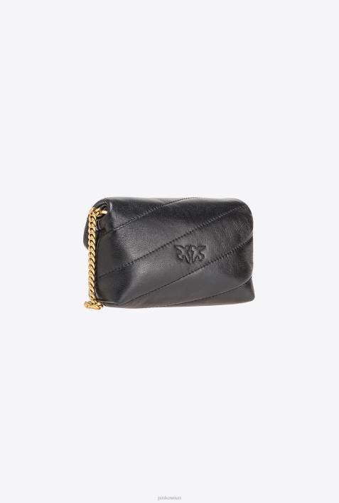 Microlove-Taschen | Pinko Schwarz-Antikgold Micro Love Bag PuffZ4ZP1229