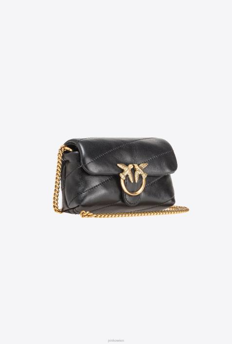 Microlove-Taschen | Pinko Schwarz-Antikgold Micro Love Bag PuffZ4ZP1229