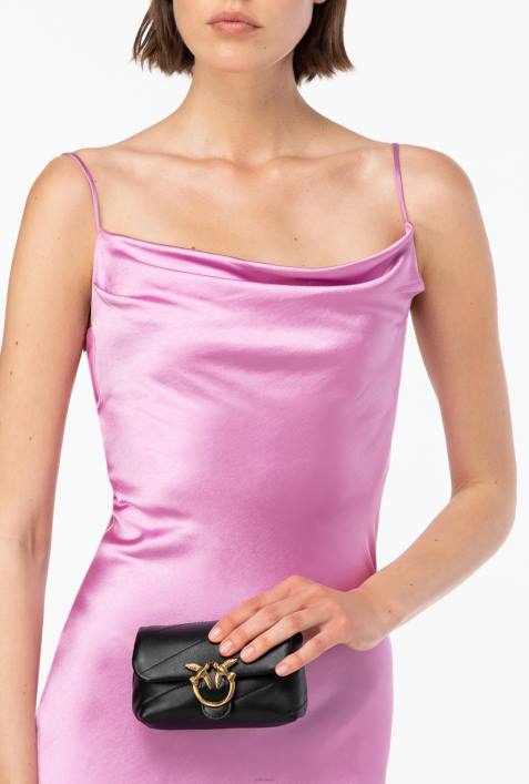 Microlove-Taschen | Pinko Schwarz-Antikgold Micro Love Bag PuffZ4ZP1229