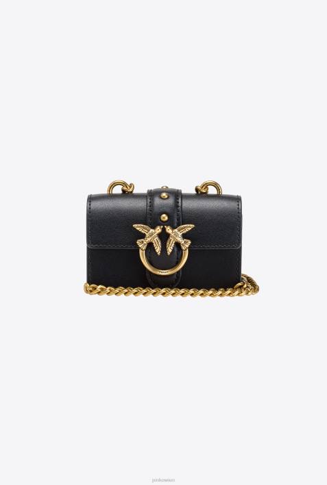 Microlove-Taschen | Pinko Schwarz-Antikgold Micro-Love-Bag-Symbol einfachZ4ZP1213