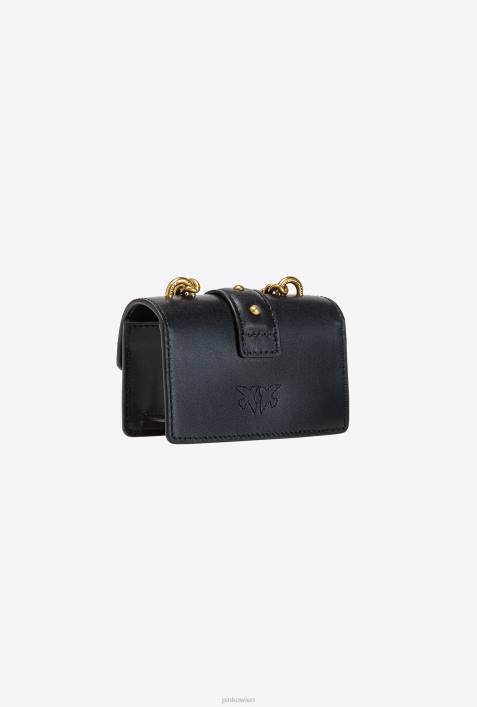 Microlove-Taschen | Pinko Schwarz-Antikgold Micro-Love-Bag-Symbol einfachZ4ZP1213