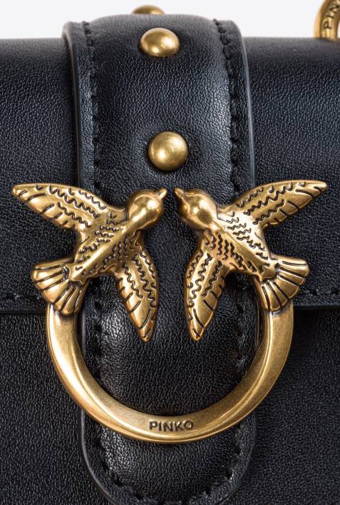 Microlove-Taschen | Pinko Schwarz-Antikgold Micro-Love-Bag-Symbol einfachZ4ZP1213