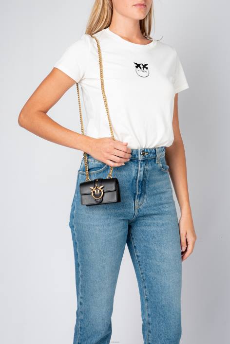 Microlove-Taschen | Pinko Schwarz-Antikgold Micro-Love-Bag-Symbol einfachZ4ZP1213