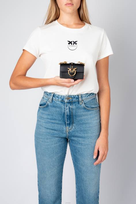 Microlove-Taschen | Pinko Schwarz-Antikgold Micro-Love-Bag-Symbol einfachZ4ZP1213