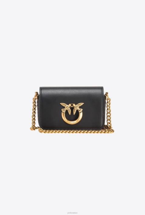 Microlove-Taschen | Pinko Schwarz-Antikgold Micro Love Bag einfach klickenZ4ZP1222