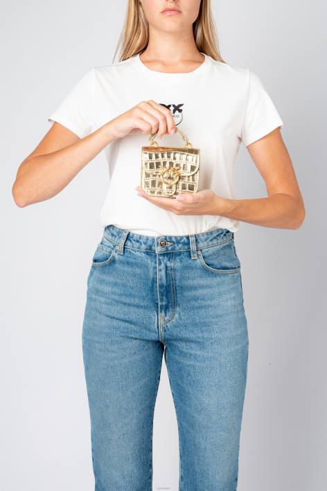 Microlove-Taschen | Pinko antikes Gold Micro Love Bag Bell KrokoZ4ZP1237