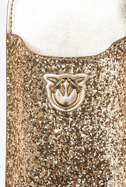 Microlove-Taschen | Pinko antikes Gold glitzernder Smartphone-HalterZ4ZP1244
