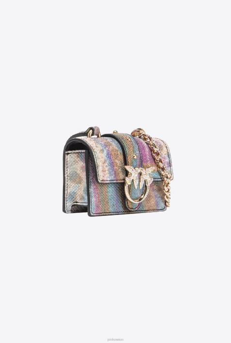 Microlove-Taschen | Pinko mehrfarbig-glänzendes Gold Galleria Multicolour Reptile Micro Love Bag OneZ4ZP1256