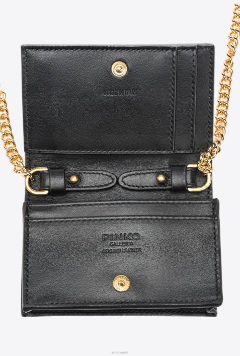 Microlove-Taschen | Pinko mehrfarbig-glänzendes Gold Galleria mehrfarbiges Kartenetui aus Reptilienleder mit SchulterriemenZ4ZP1165