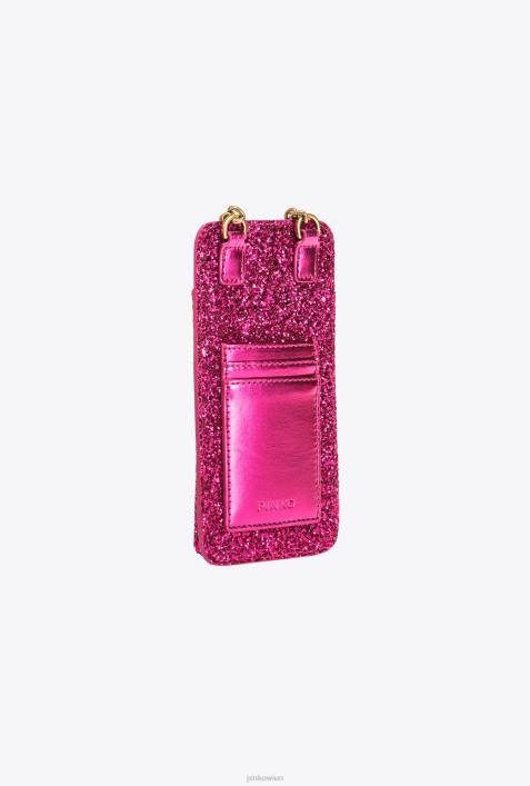 Microlove-Taschen | Pinko rosa-antikgold glitzernder Smartphone-HalterZ4ZP1245
