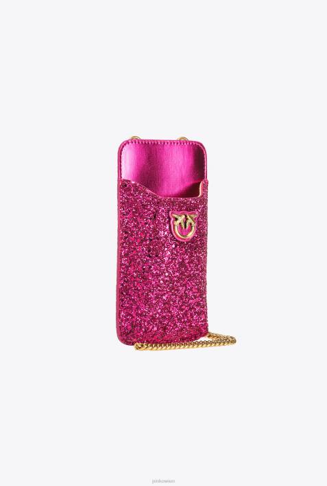 Microlove-Taschen | Pinko rosa-antikgold glitzernder Smartphone-HalterZ4ZP1245