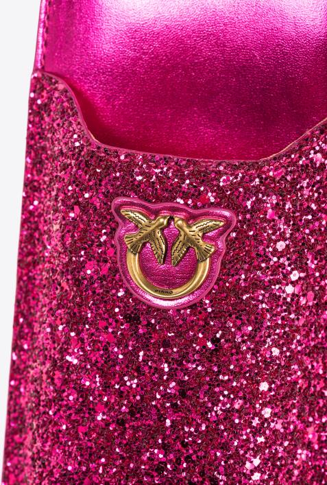 Microlove-Taschen | Pinko rosa-antikgold glitzernder Smartphone-HalterZ4ZP1245