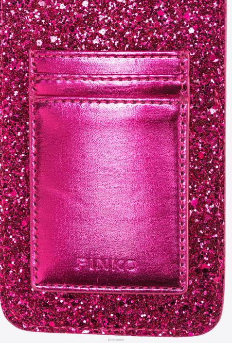 Microlove-Taschen | Pinko rosa-antikgold glitzernder Smartphone-HalterZ4ZP1245