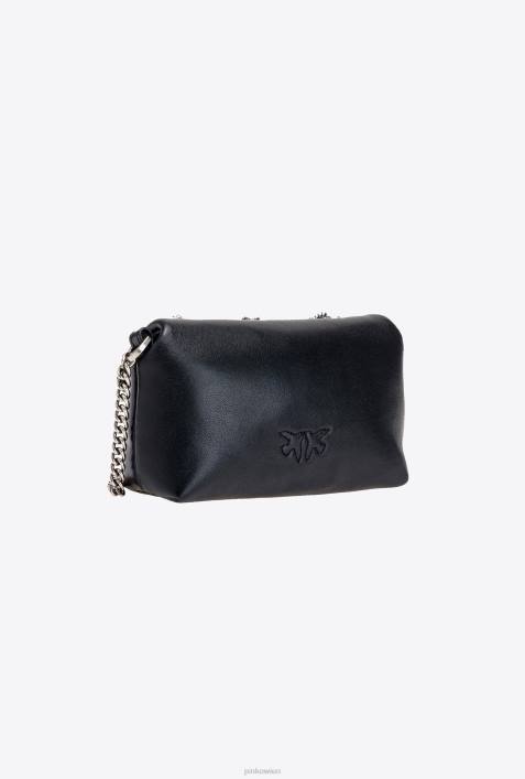 Microlove-Taschen | Pinko schwarz-altsilber Micro-Love-Bag-Puff-Fancy-PinsZ4ZP1255