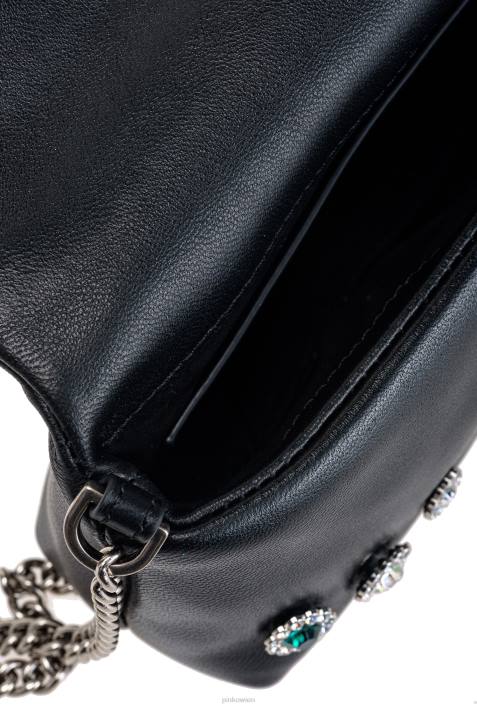 Microlove-Taschen | Pinko schwarz-altsilber Micro-Love-Bag-Puff-Fancy-PinsZ4ZP1255