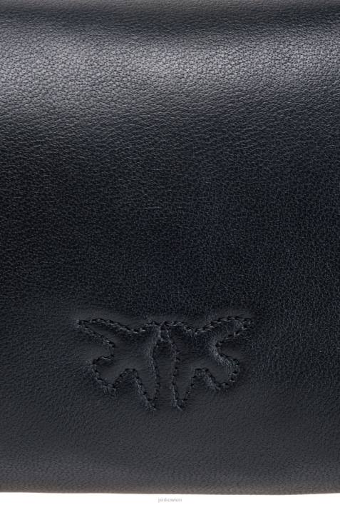 Microlove-Taschen | Pinko schwarz-altsilber Micro-Love-Bag-Puff-Fancy-PinsZ4ZP1255