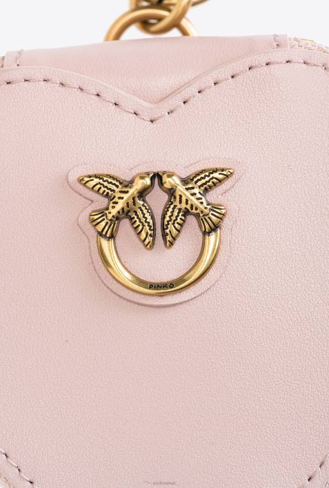 Microlove-Taschen | Pinko staubiges Rosa-Antikgold Herzförmiger Anhänger mit SpiegelZ4ZP1248