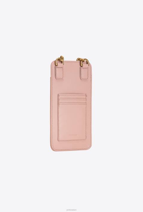 Microlove-Taschen | Pinko staubiges Rosa-Antikgold Smartphone-Halter aus LederZ4ZP1243