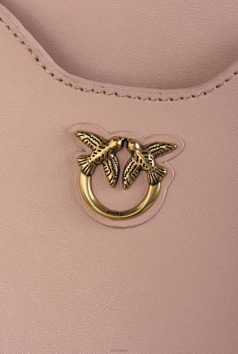 Microlove-Taschen | Pinko staubiges Rosa-Antikgold Smartphone-Halter aus LederZ4ZP1243