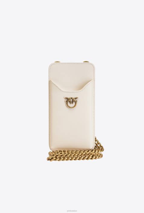 Microlove-Taschen | Pinko weiß-antikgold Smartphone-Halter aus LederZ4ZP1242