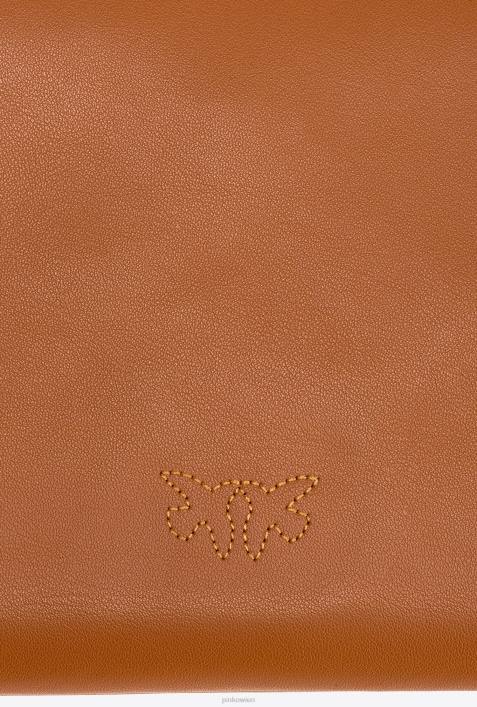 Umhängetaschen | Pinko Cognac-Antikgold flache Lovebag einfachZ4ZP1191