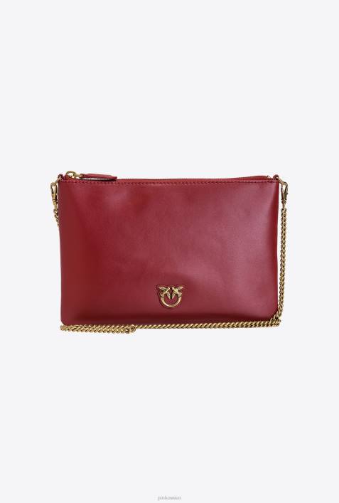 Umhängetaschen | Pinko Rubinrot-Antikgold flache Lovebag einfachZ4ZP1188