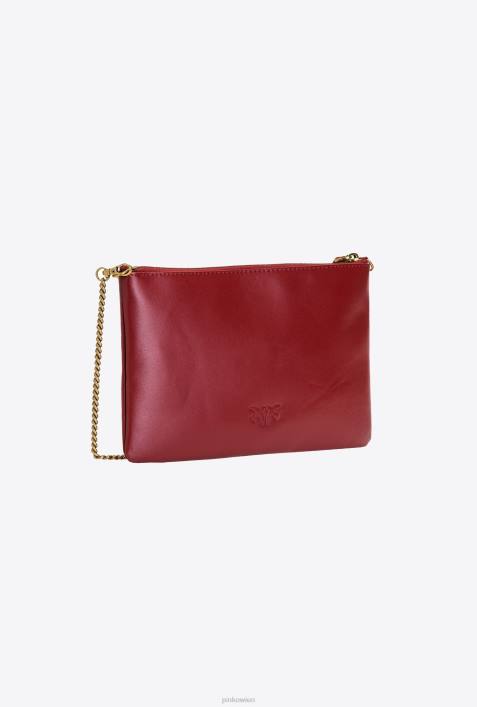 Umhängetaschen | Pinko Rubinrot-Antikgold flache Lovebag einfachZ4ZP1188