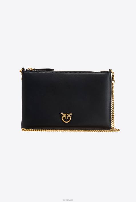 Umhängetaschen | Pinko Schwarz-Antikgold flache Lovebag einfachZ4ZP1189