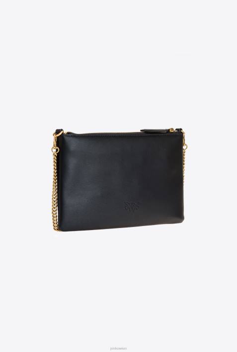 Umhängetaschen | Pinko Schwarz-Antikgold flache Lovebag einfachZ4ZP1189