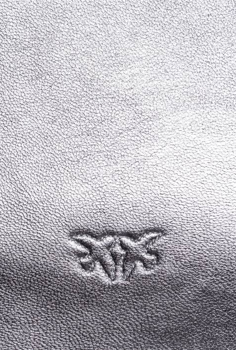Umhängetaschen | Pinko Silber-Altsilber folierte klassische flache LiebestascheZ4ZP1195