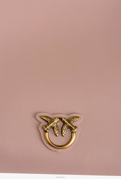Umhängetaschen | Pinko staubiges Rosa-Antikgold flache Lovebag einfachZ4ZP1187
