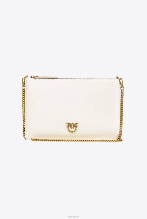 Umhängetaschen | Pinko weiß-antikgold flache Lovebag einfachZ4ZP1190