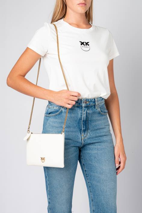 Umhängetaschen | Pinko weiß-antikgold flache Lovebag einfachZ4ZP1190