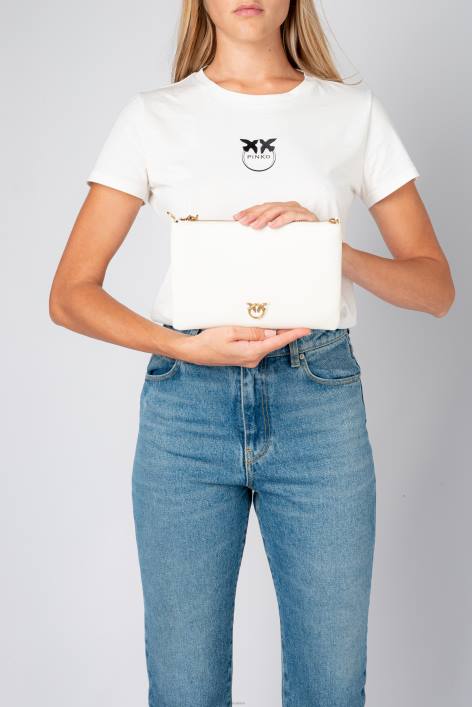 Umhängetaschen | Pinko weiß-antikgold flache Lovebag einfachZ4ZP1190