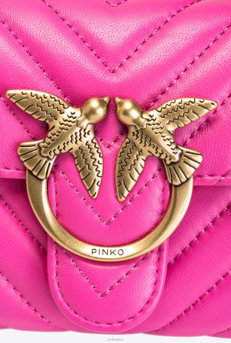 Geldbörsen | Pinko Fuchsia-Antikgold Love Bag Chevron-GeldbörseZ4ZP1131