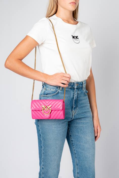Geldbörsen | Pinko Fuchsia-Antikgold Love Bag Chevron-GeldbörseZ4ZP1131