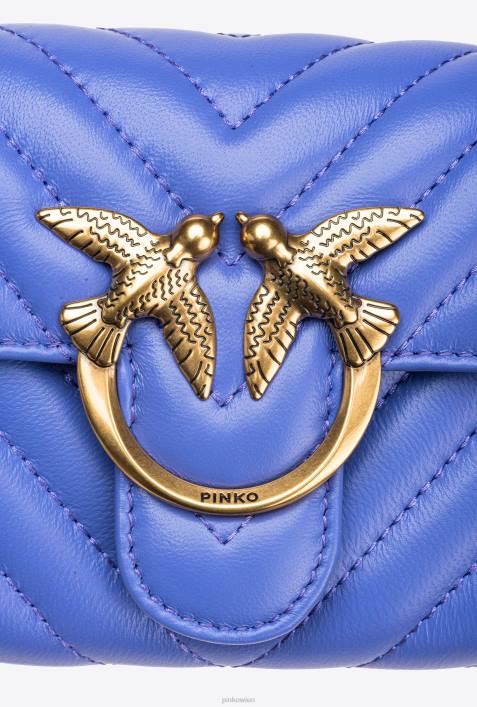 Geldbörsen | Pinko Korsikablau-Antikgold Love Bag One Wallet ChevronZ4ZP1134