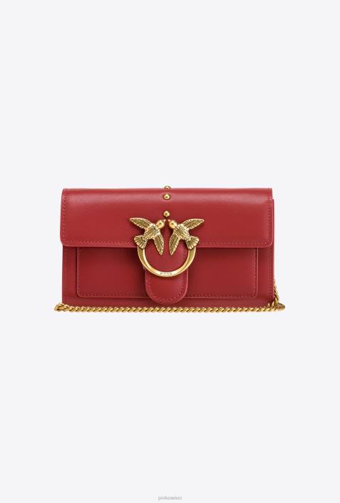 Geldbörsen | Pinko Rubinrot-Antikgold Lovebag Simply WalletZ4ZP1126