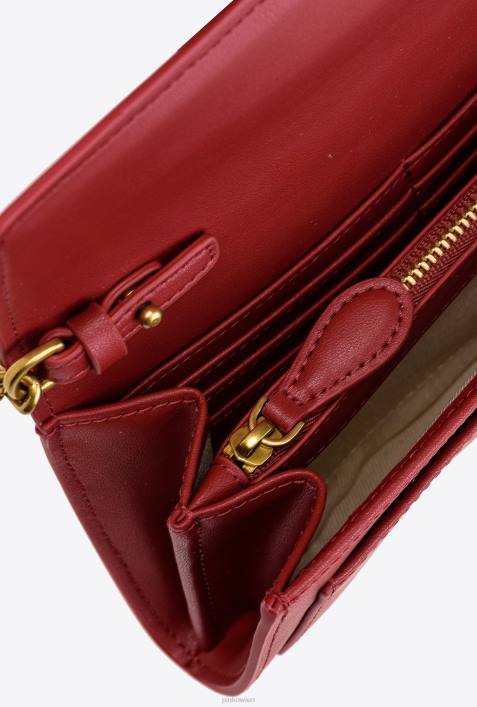 Geldbörsen | Pinko Rubinrot-Antikgold Lovebag Simply WalletZ4ZP1126