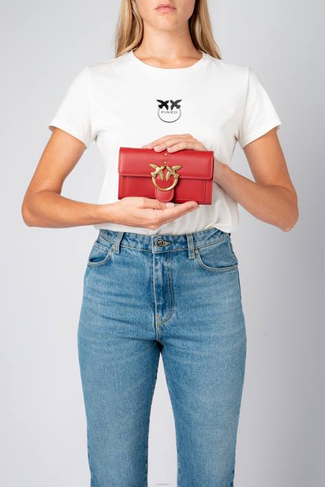 Geldbörsen | Pinko Rubinrot-Antikgold Lovebag Simply WalletZ4ZP1126
