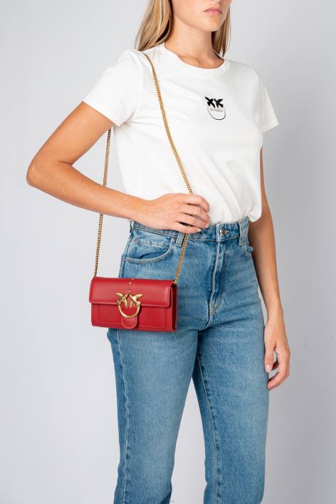 Geldbörsen | Pinko Rubinrot-Antikgold Lovebag Simply WalletZ4ZP1126