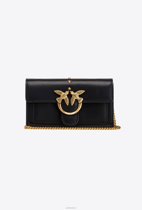 Geldbörsen | Pinko Schwarz-Antikgold Lovebag Simply WalletZ4ZP1127