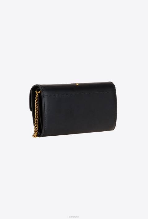 Geldbörsen | Pinko Schwarz-Antikgold Lovebag Simply WalletZ4ZP1127