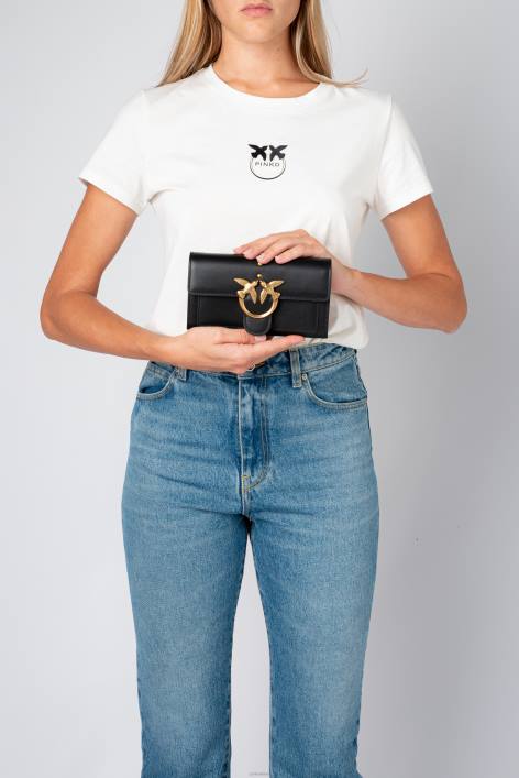 Geldbörsen | Pinko Schwarz-Antikgold Lovebag Simply WalletZ4ZP1127