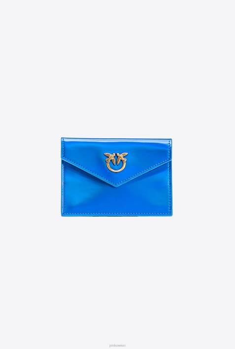 Geldbörsen | Pinko irisierendes Blau-Antikgold Galleria schillernder flacher KartenhalterZ4ZP1169